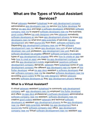 what are the types of virtual assistant services