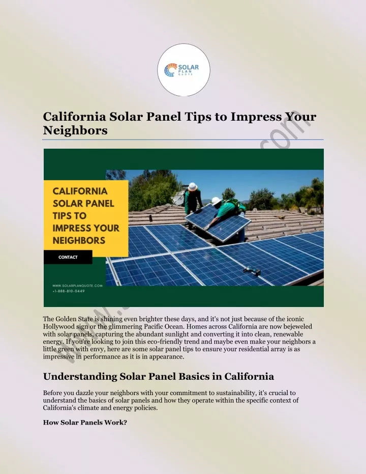 california solar panel tips to impress your