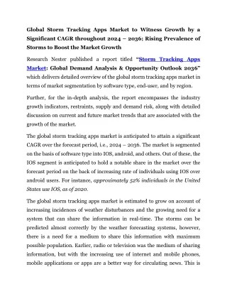 global storm tracking apps market to witness