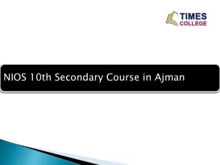 NIOS 10th Secondary Course in Ajman
