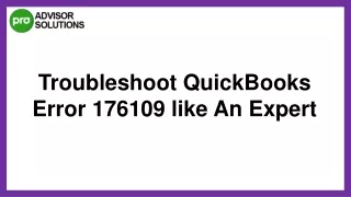Easy Way to Fix QuickBooks Error 176109