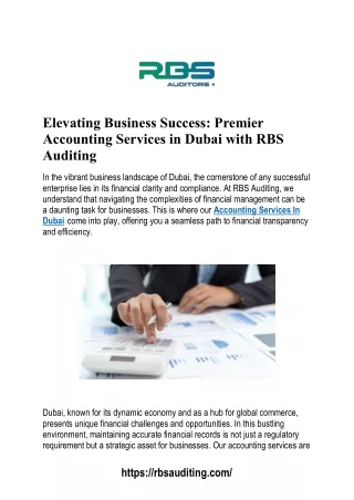 Streamline Your Finances with Top-Notch Accounting Services in Dubai