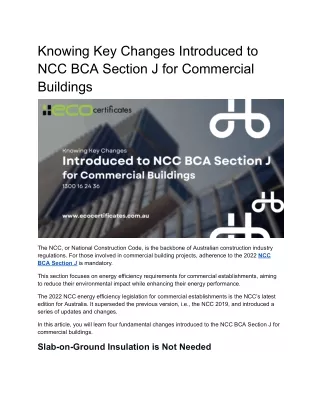 Knowing Key Changes Introduced to NCC BCA Section J for Commercial Buildings (1)