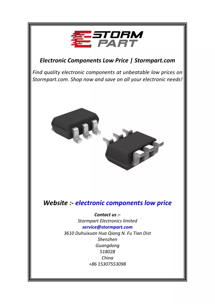 electronic components low price stormpart com
