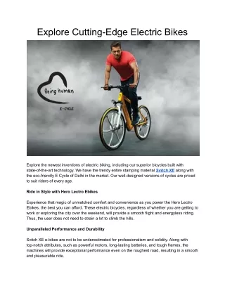 explore cutting edge electric bikes