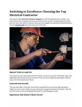 Switching to Excellence Choosing the Top Electrical Contractor