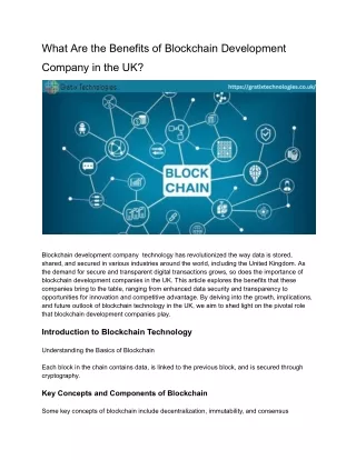 What Are the Benefits of Blockchain Development Company in the UK