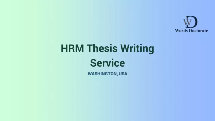 hrm thesis writing service