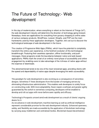 the future of technology web development
