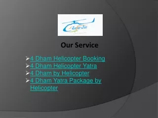 4 Dham Helicopter Booking