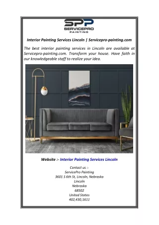 Interior Painting Services Lincoln  Servicepro-painting.com