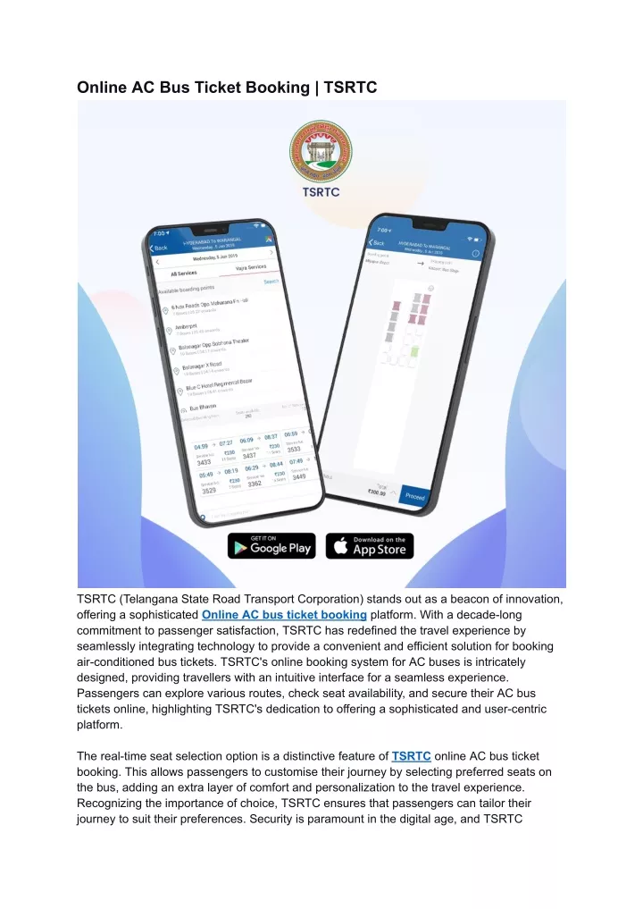 online ac bus ticket booking tsrtc