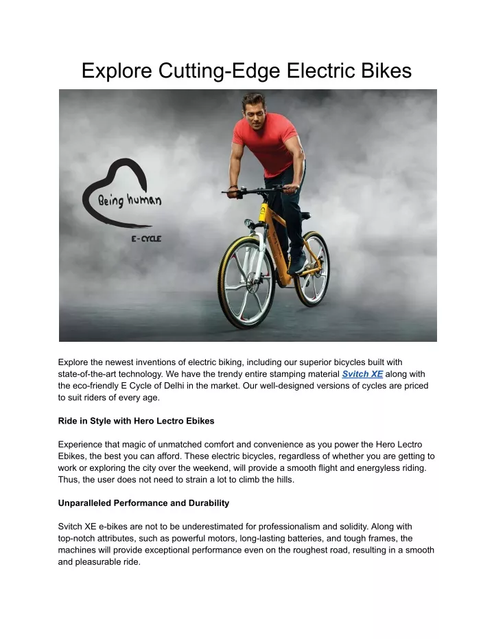 explore cutting edge electric bikes