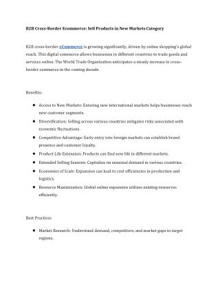 b2b cross border ecommerce sell products
