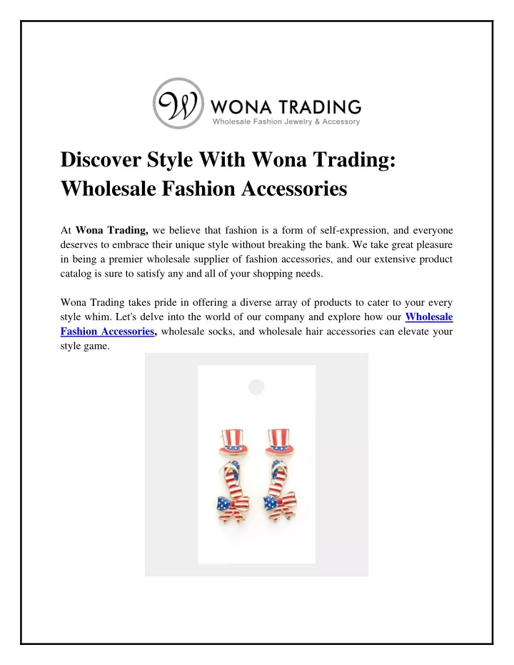 discover style with wona trading wholesale