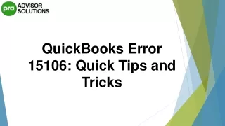 Quick Way to Fix QuickBooks Error 15106