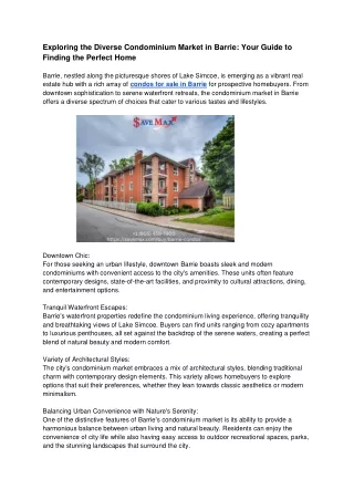 exploring the diverse condominium market
