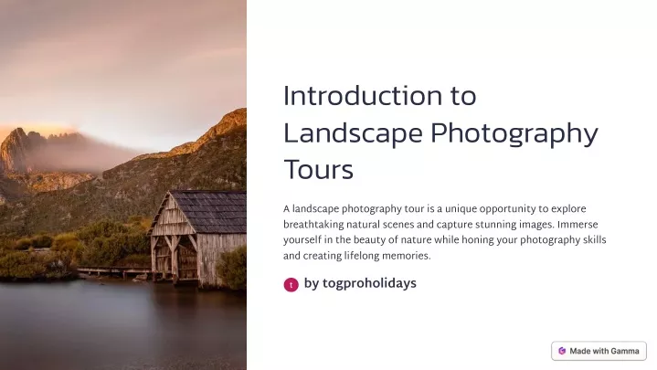 introduction to landscape photography tours