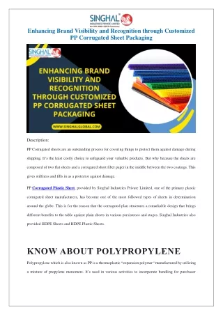 Enhancing Brand Visibility and Recognition through Customized PP Corrugated Shee