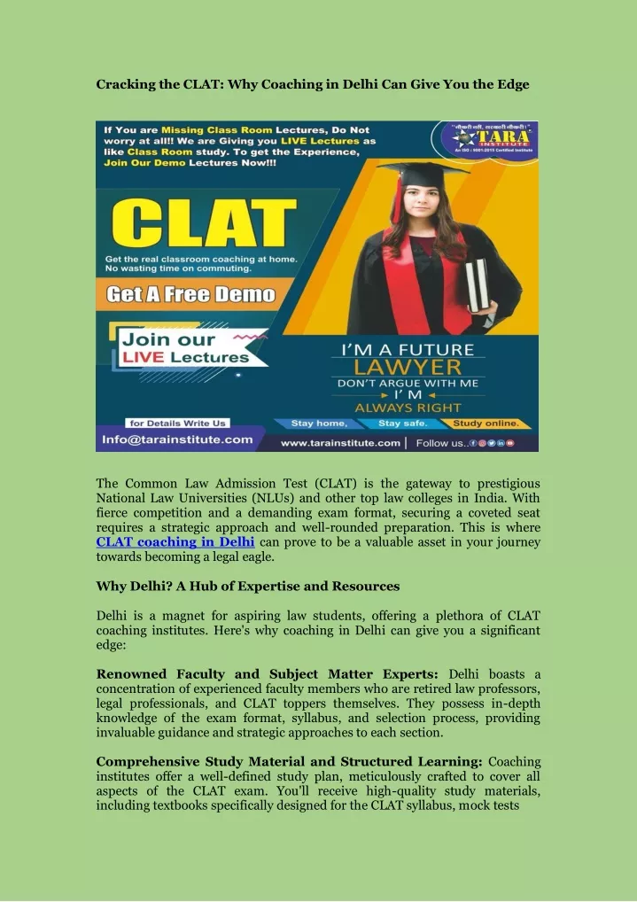 cracking the clat why coaching in delhi can give