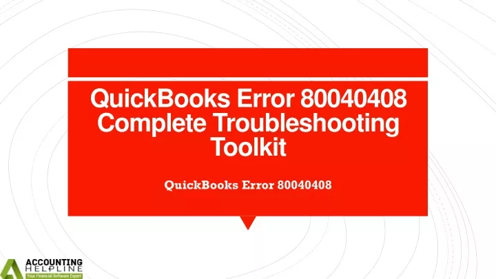 quickbooks error 80040408 complete