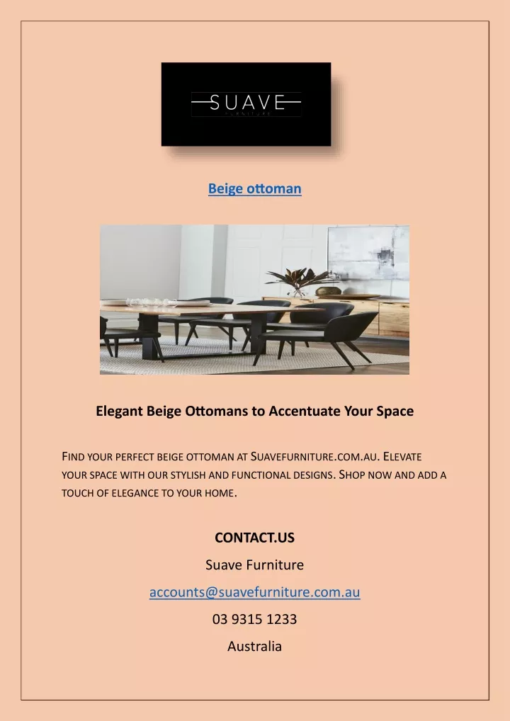 PPT Elegant Beige Ottomans to Accentuate Your Space PowerPoint