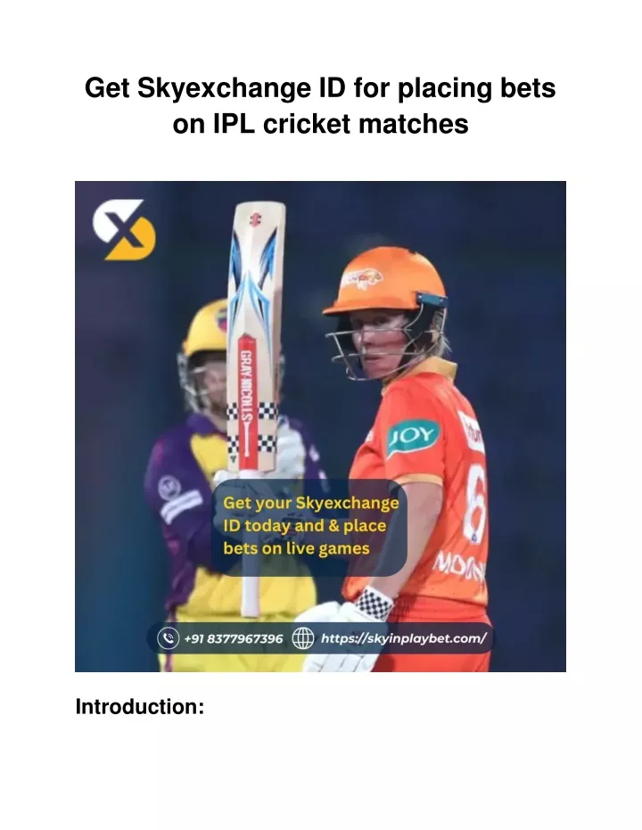 get skyexchange id for placing bets on ipl cricket matches