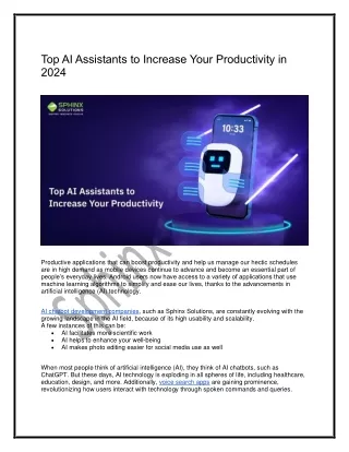 Top AI Assistants to Increase Your Productivity in 2024