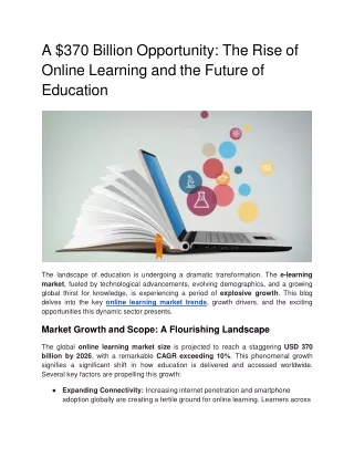 A 370 Billion Opportunity The Rise of Online Learning and the Future of Education
