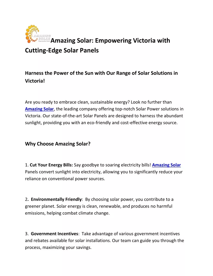 amazing solar empowering victoria with cutting