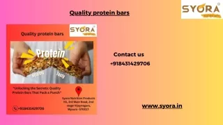 "Unlocking the Secrets: Quality Protein Bars That Pack a Punch"