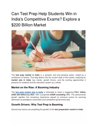 Can Test Prep Help Students Win in India's Competitive Exams Explore a 220 Billion Market