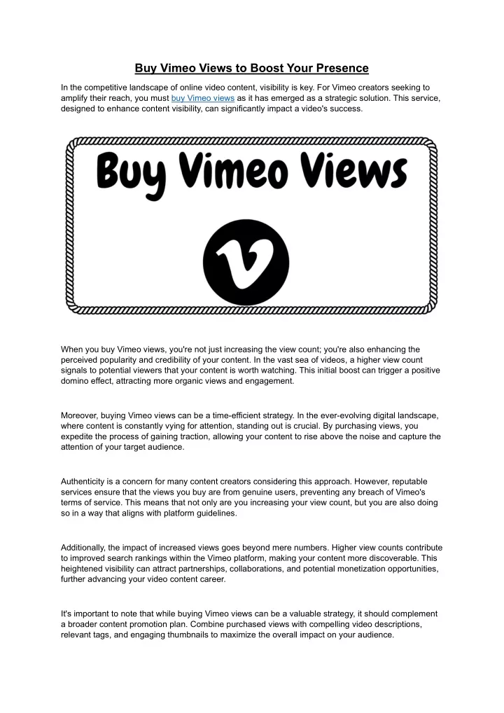 buy vimeo views to boost your presence