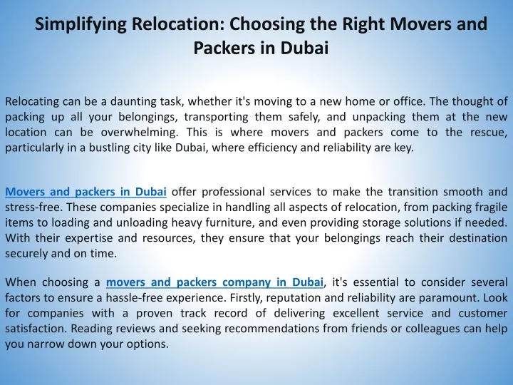 simplifying relocation choosing the right movers