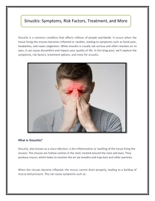 Sinusitis_ Symptoms, Risk Factors, Treatment, and More