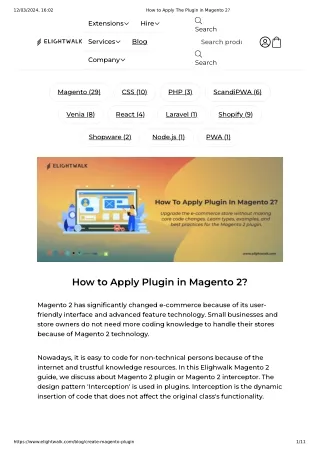How to Apply The Plugin in Magento 2_