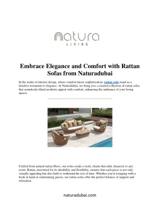 Embrace Elegance and Comfort with Rattan Sofas from Naturadubai