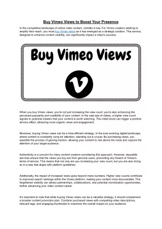 Buy Vimeo Views to Boost Your Presence