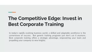 the competitive edge invest in best corporate training