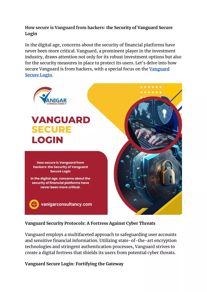 Ppt how secure is vanguard from hackers the security of vanguard