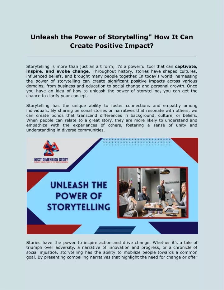unleash the power of storytelling
