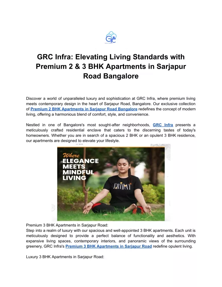 grc infra elevating living standards with premium