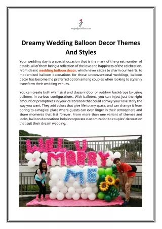 Dreamy Wedding Balloon Decor Themes And Styles