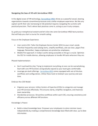 navigating the seas of hr with servicenow hrsd