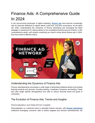 Finance Ads_ A Comprehensive Guide In 2024