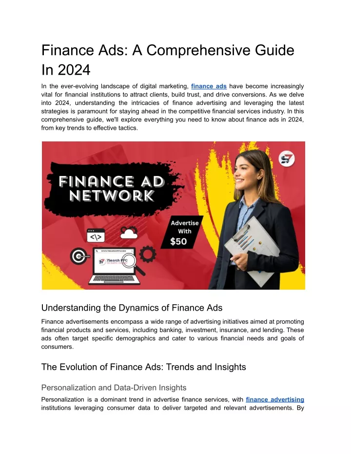 finance ads a comprehensive guide in 2024