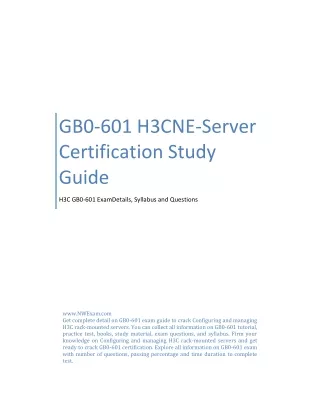 GB0-601 H3CNE-Server Certification Study Guide