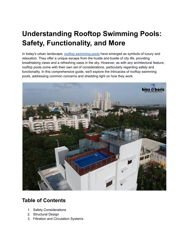 understanding rooftop swimming pools safety