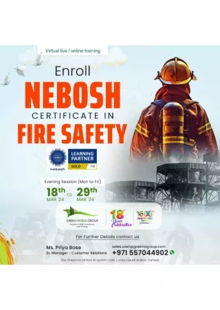 Unlock key insights on Nebosh Fire Safety Course in UAE