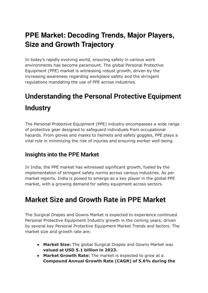 ppe market decoding trends major players size